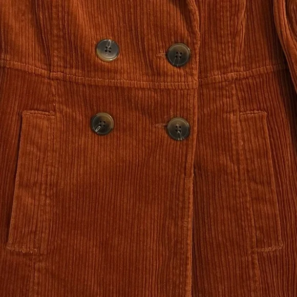CAbi Corduroy Double Breasted 'Professor Peacoat' Rust / Burnt Orange - Picture 6 of 16